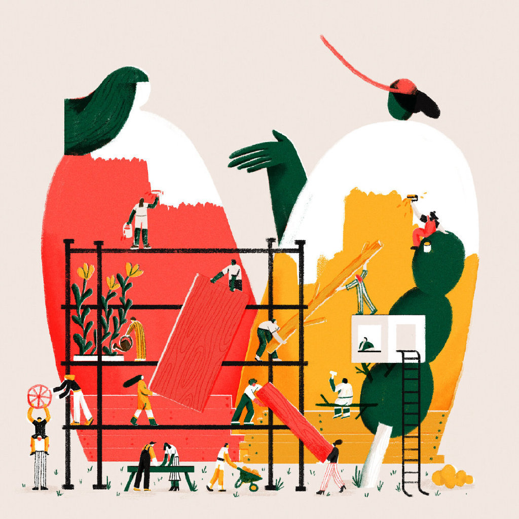 比利时插画师 elise vandeplancke 绘画作品,配色运用极佳