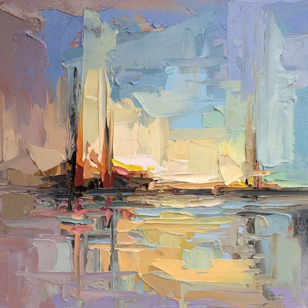 画家jason anderson 用色块笔触画出的抽象现代厚涂油画