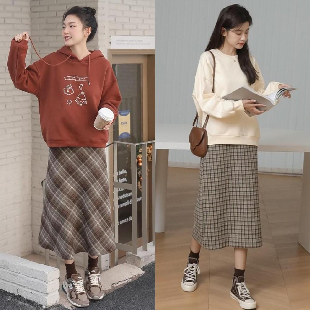 春天,这4组"卫衣 半身裙"搭配,时髦又好看