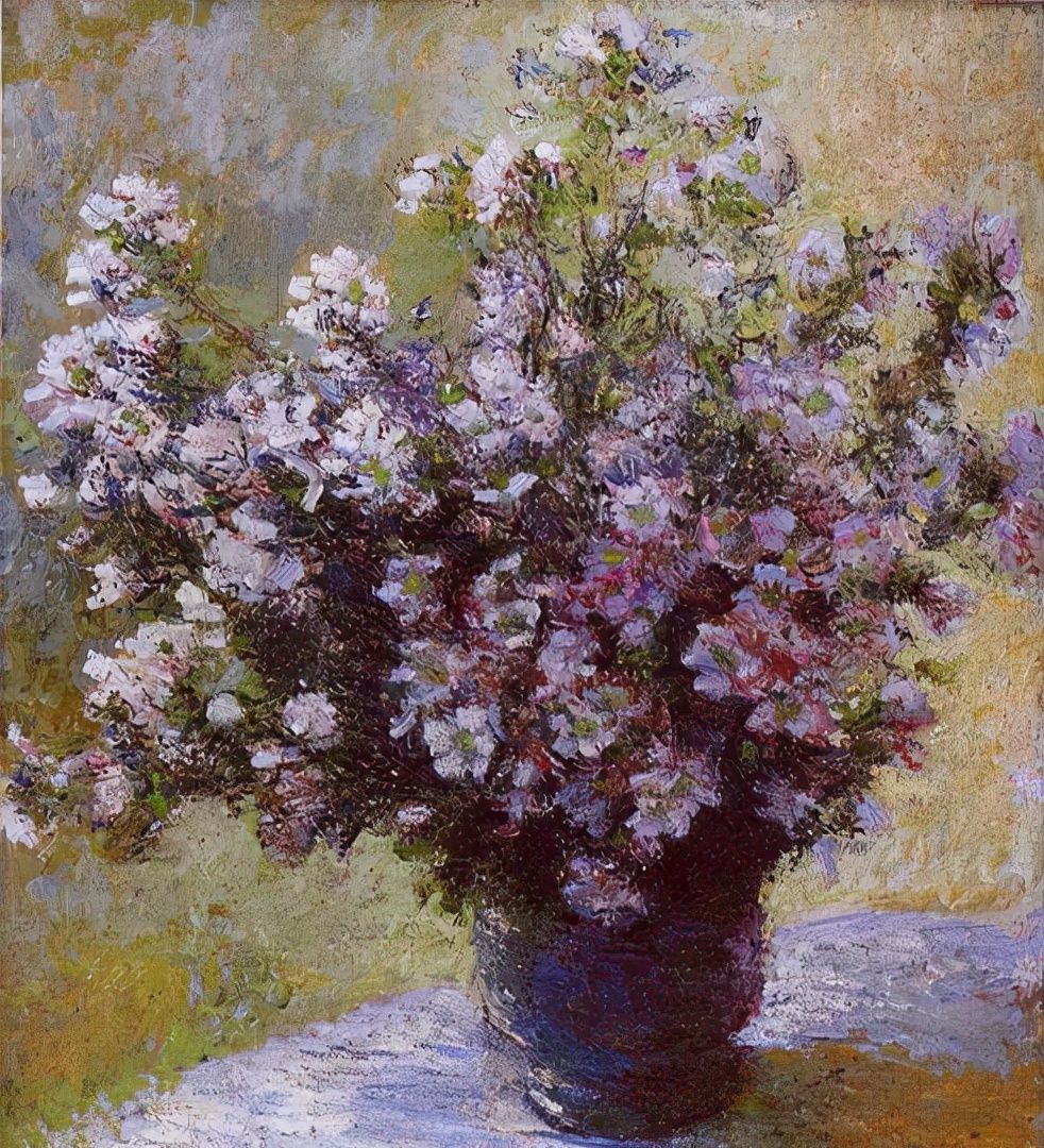 印象派大师莫奈的花卉静物油画作品