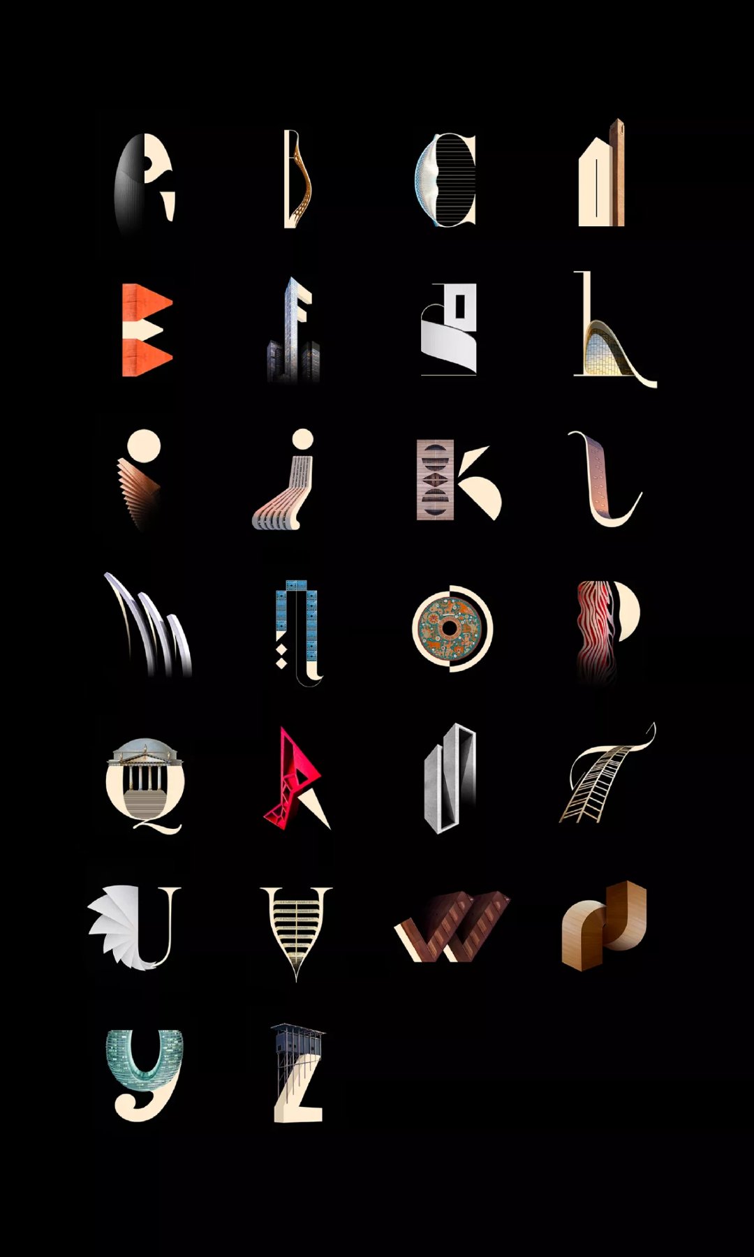 创意插画家Johann Lucchini将字体排印和建筑结合起来……
