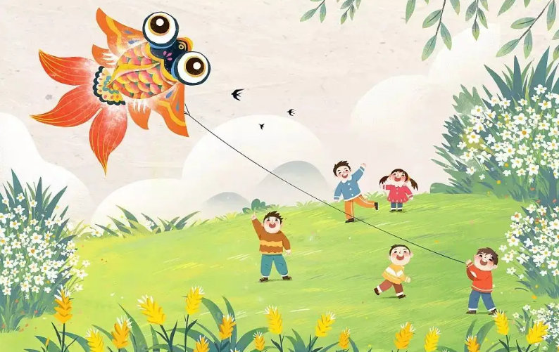 儿童散学归来早忙趁东风放纸鸢