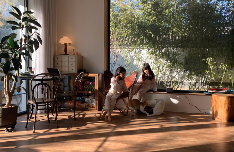 【庭院】赵子琪家里还有一个很自然舒适的庭院从庭院我们可以看到家里