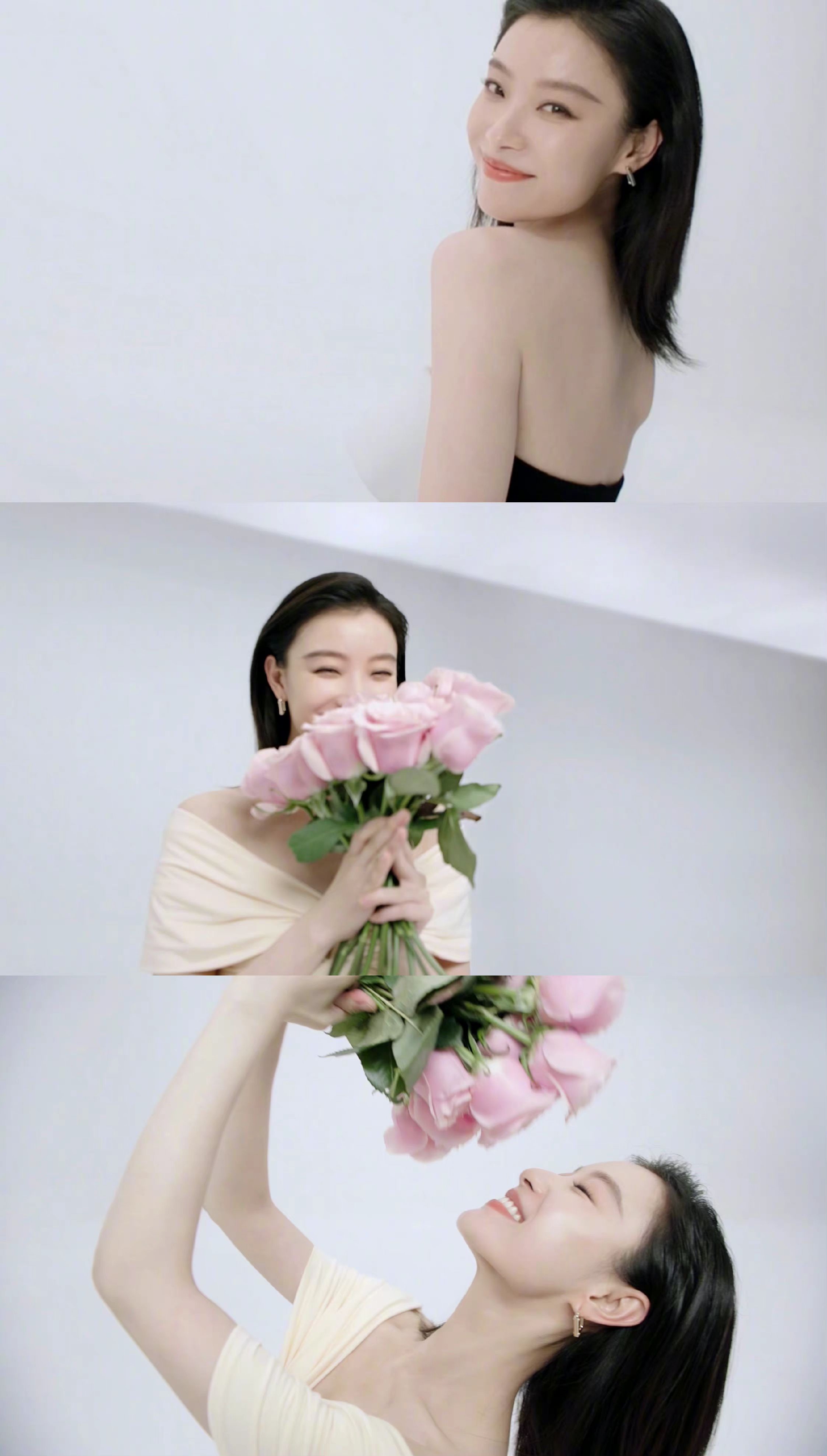 倪妮拍摄的这支玫瑰转场大片好有质感