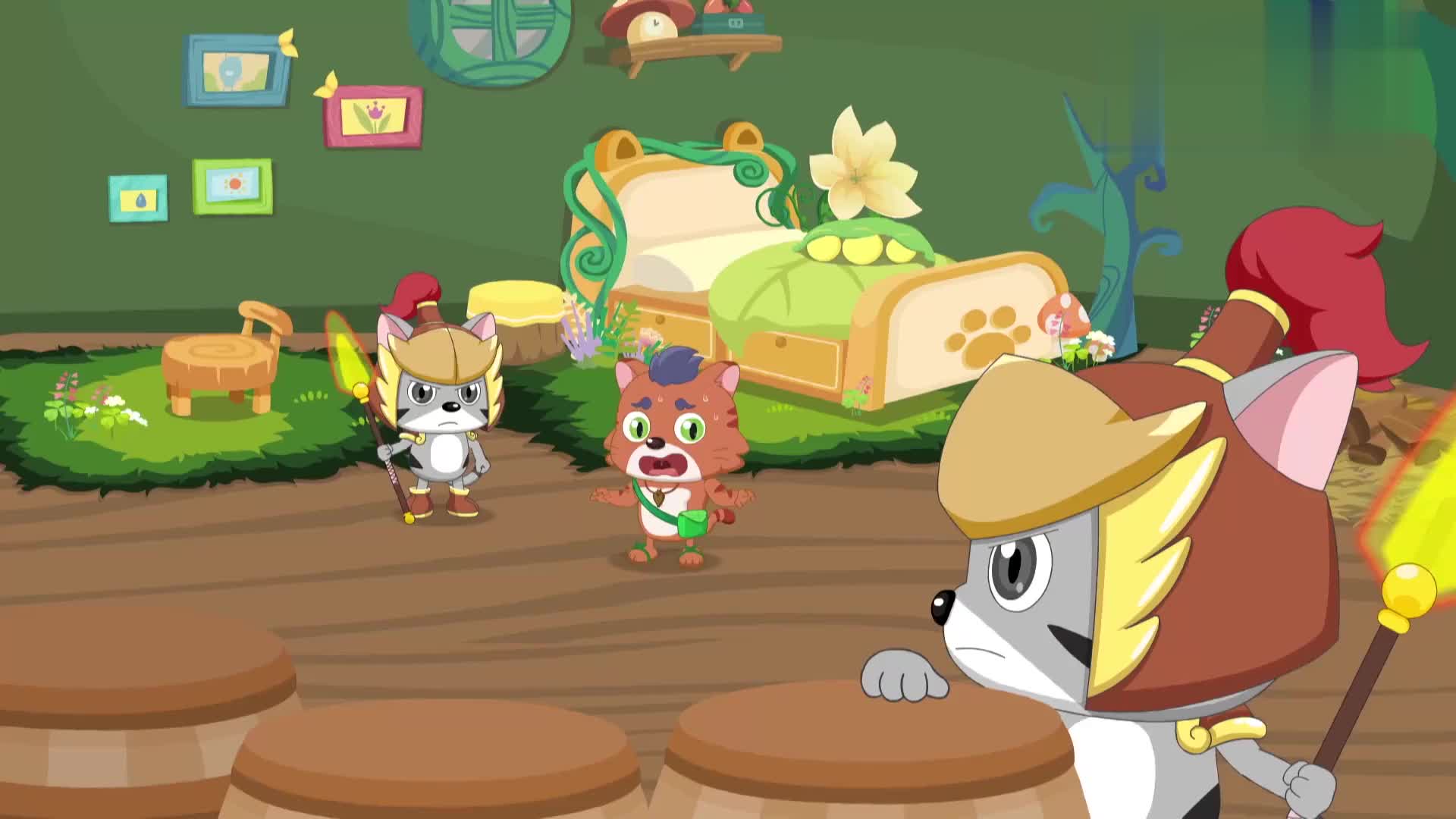 喜羊羊与灰太狼:士兵突然来检查,大家赶紧藏起来,还好没被发现