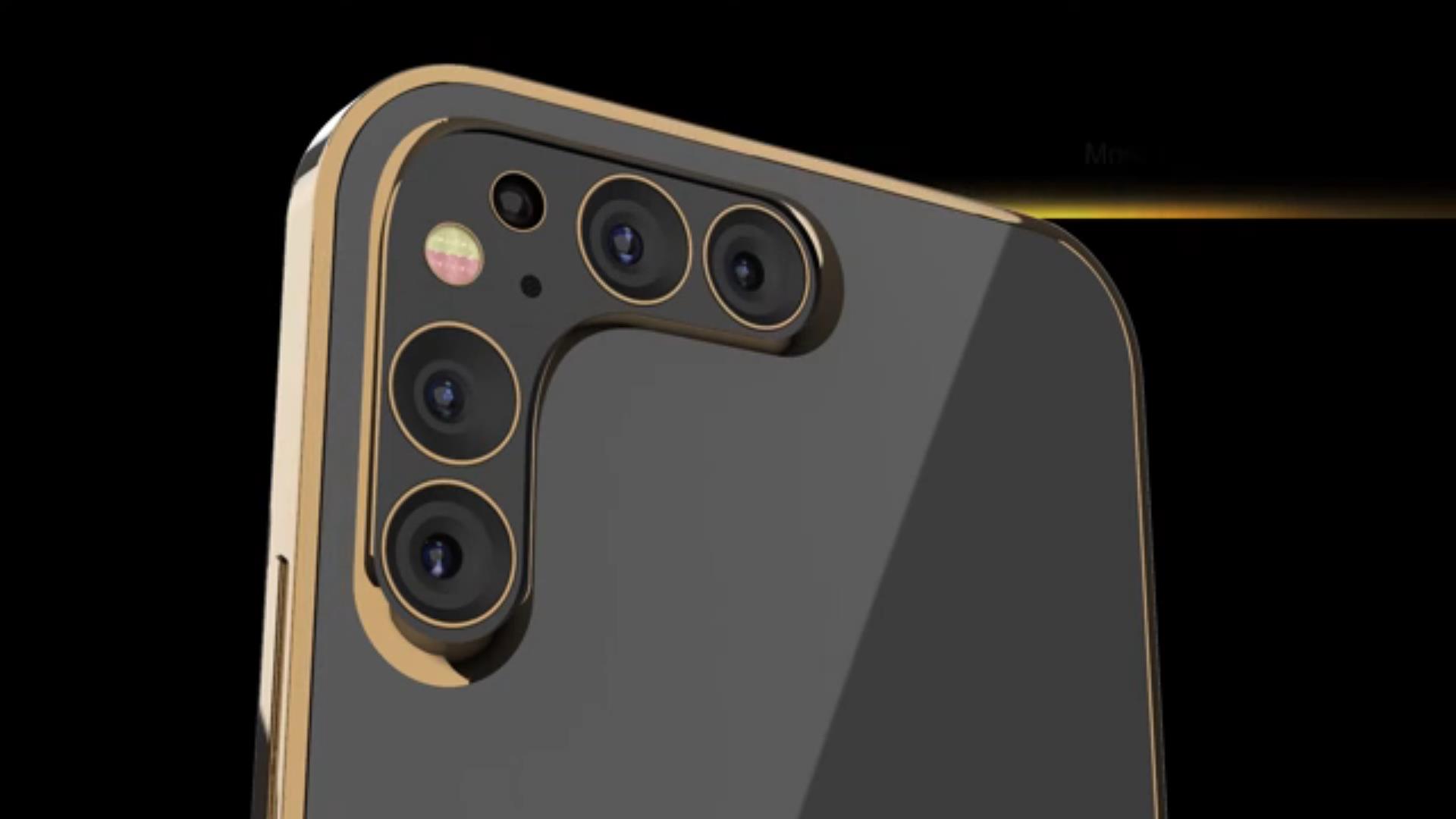 iphone13猜想图l型模块包含五镜头屏幕中间有方形打孔