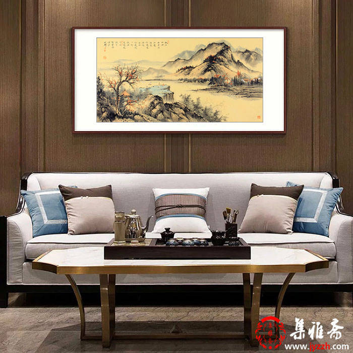 轻奢风客厅配什么画?4 幅精选画作教你打造高奢不撞款的氛围感家居|山水画|江水|寓意|云雾|山峰_新浪新闻