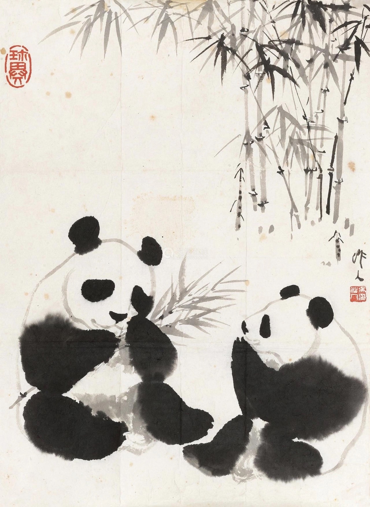 吴作人画熊猫欣赏