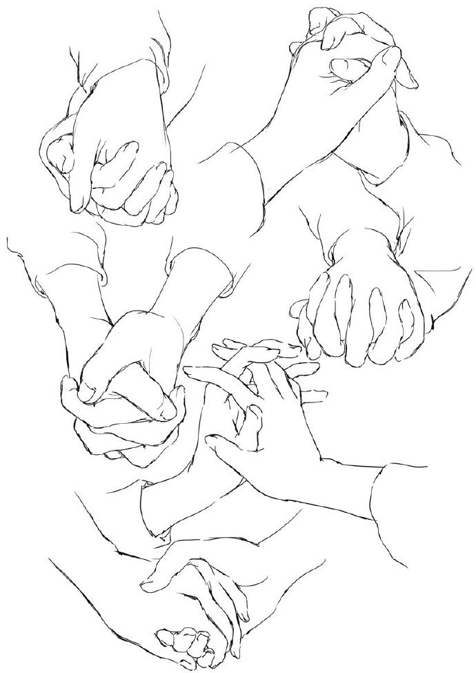 握着的手绘制参考 | 画师toshi