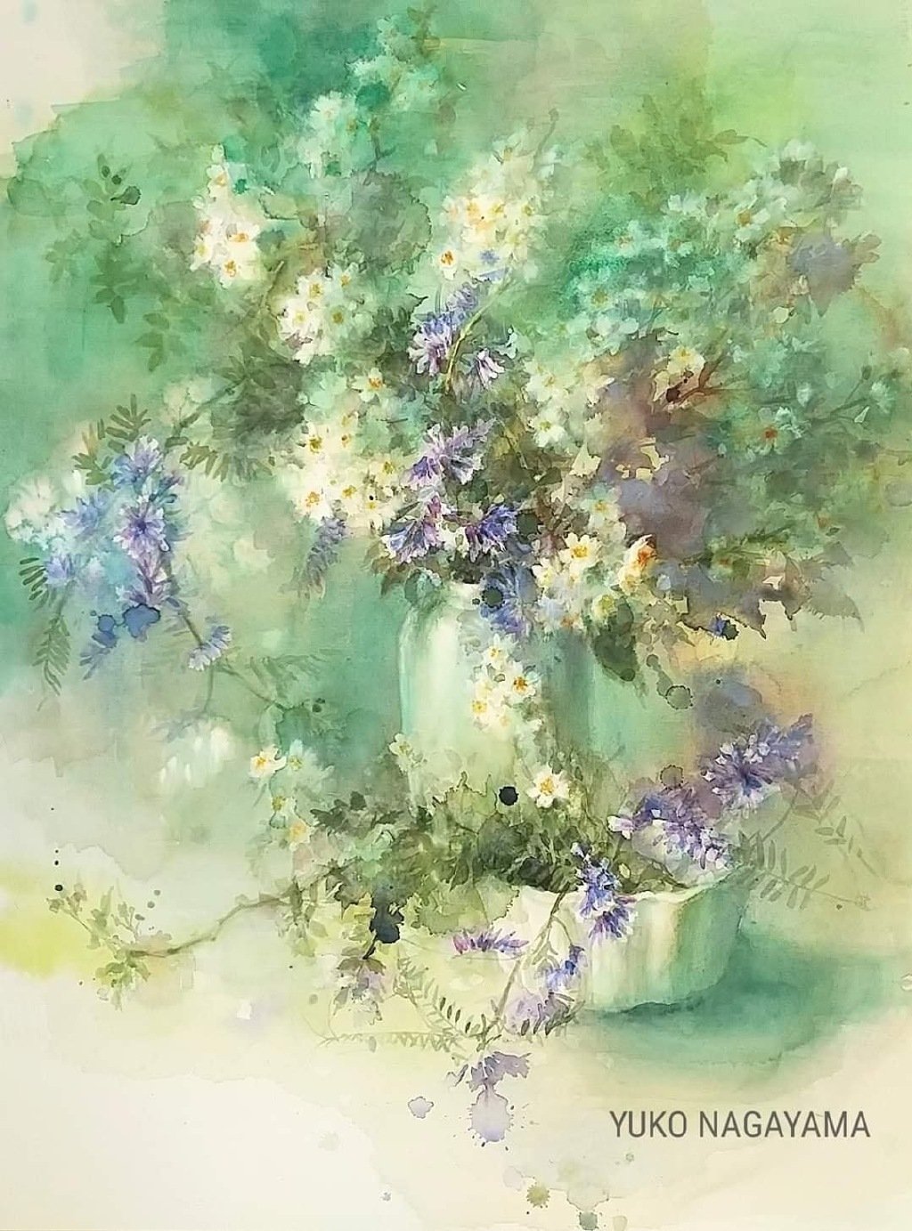 永山裕子的水彩花卉
