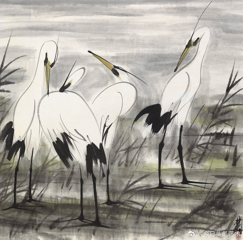 画家林风眠白鹭图_高清图集_新浪网