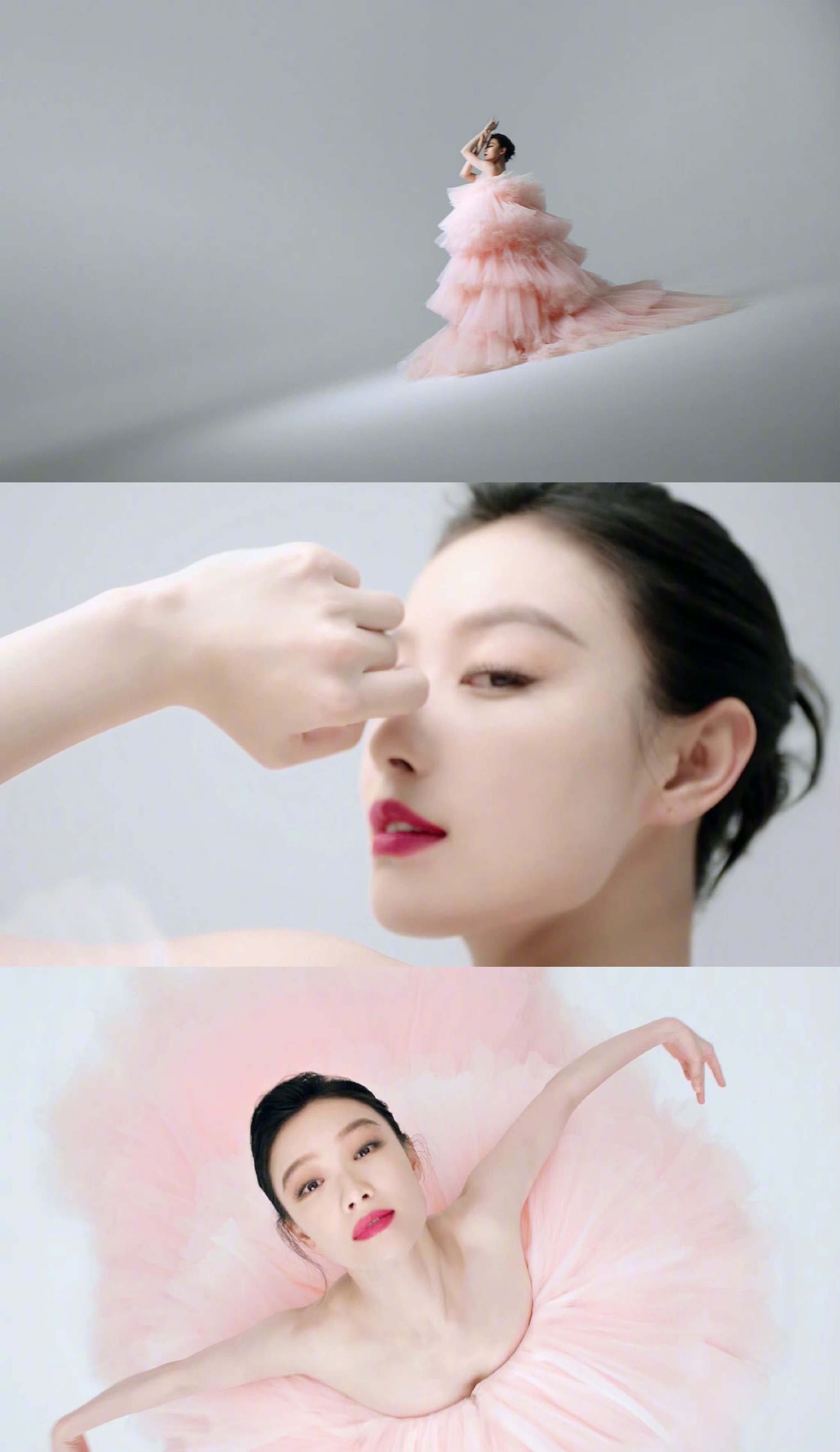 倪妮拍摄的这支玫瑰转场大片好有质感