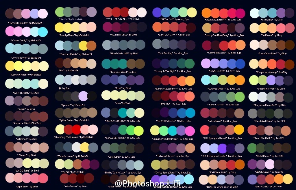 一组不错的设计绘画配色板收藏备用