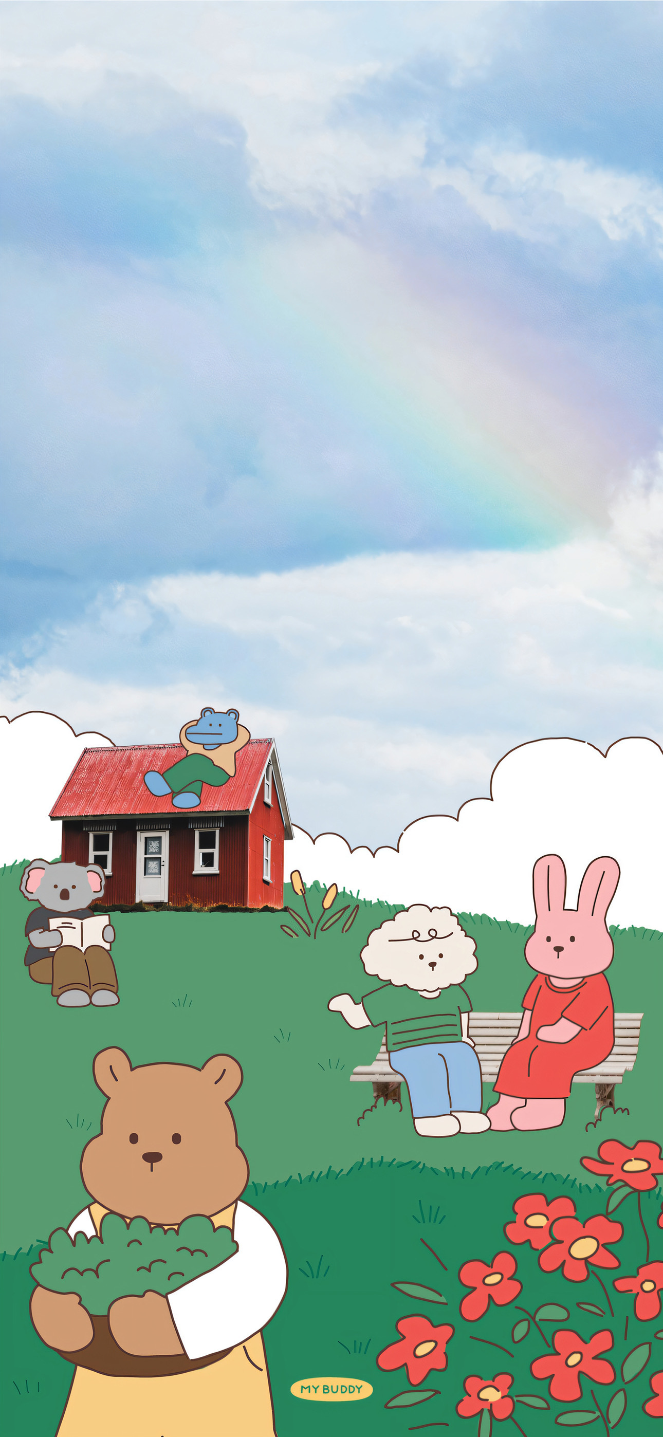 可爱小动物插画壁纸