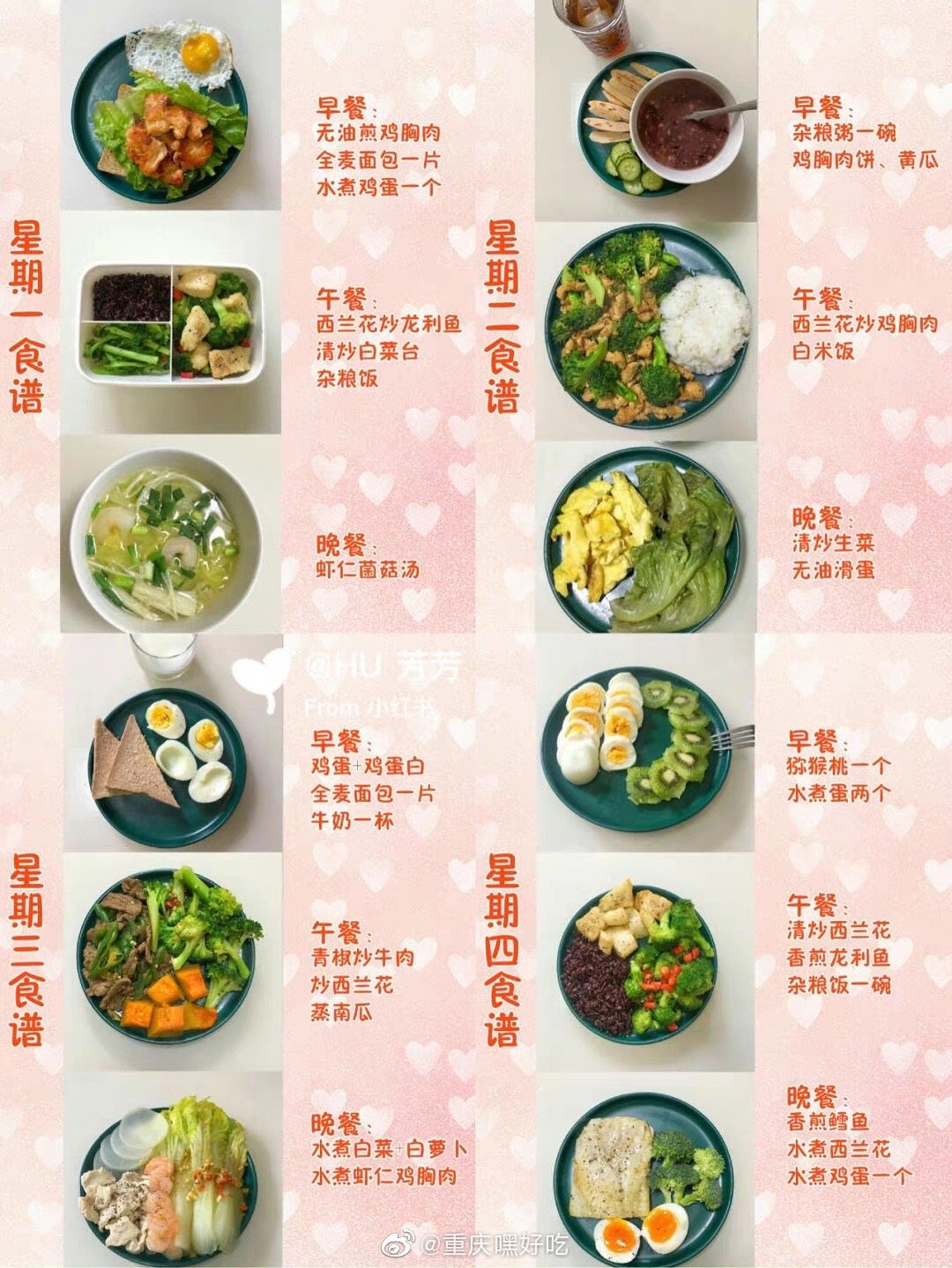 超详细一周减脂餐食谱