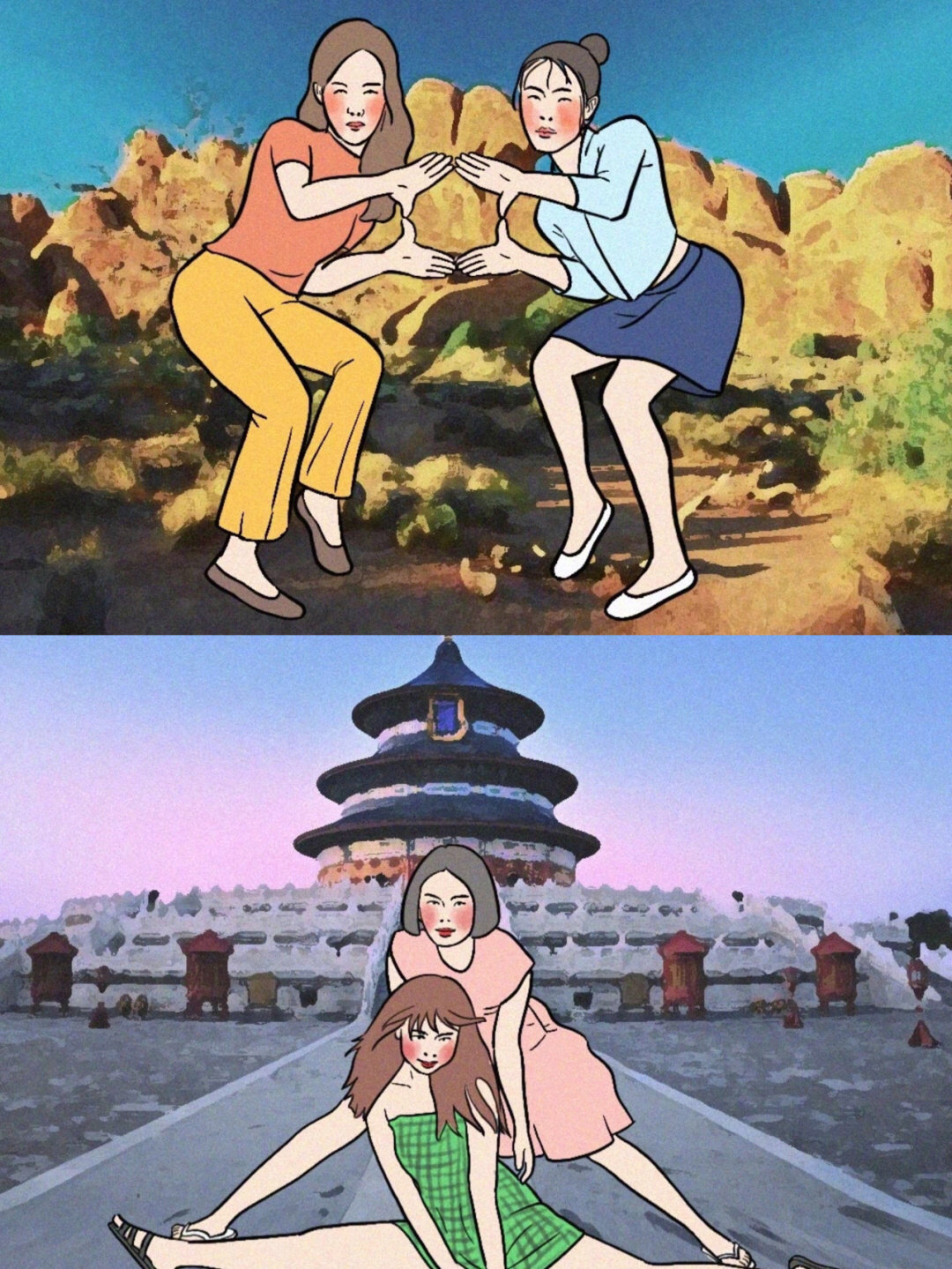 沙雕又搞怪的合照姿get√_高清图集_新浪网