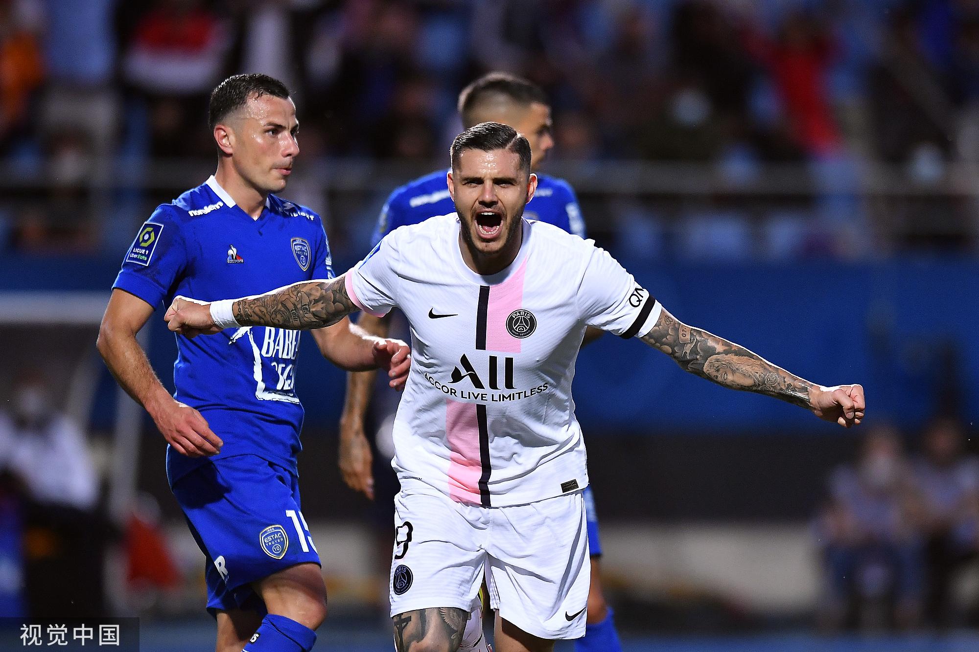 [图]法甲-阿什拉夫扳平伊卡尔迪建功 巴黎2-1特鲁瓦