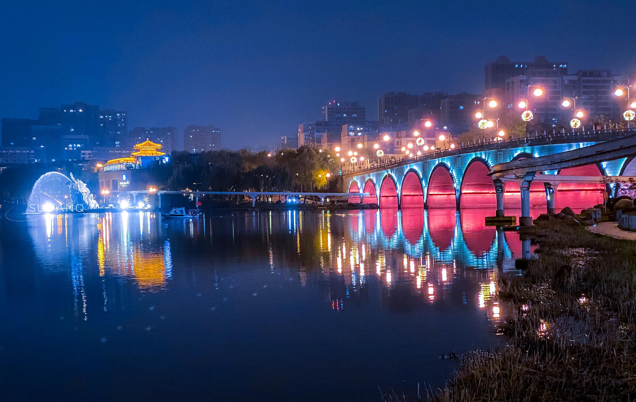 故地重游,夜游曲江池遗址公园,此处风光