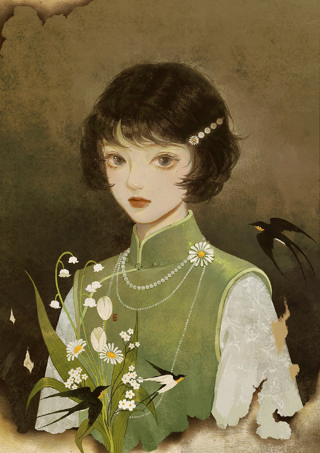 来自插画师 @--南栀子-- 绘画作品