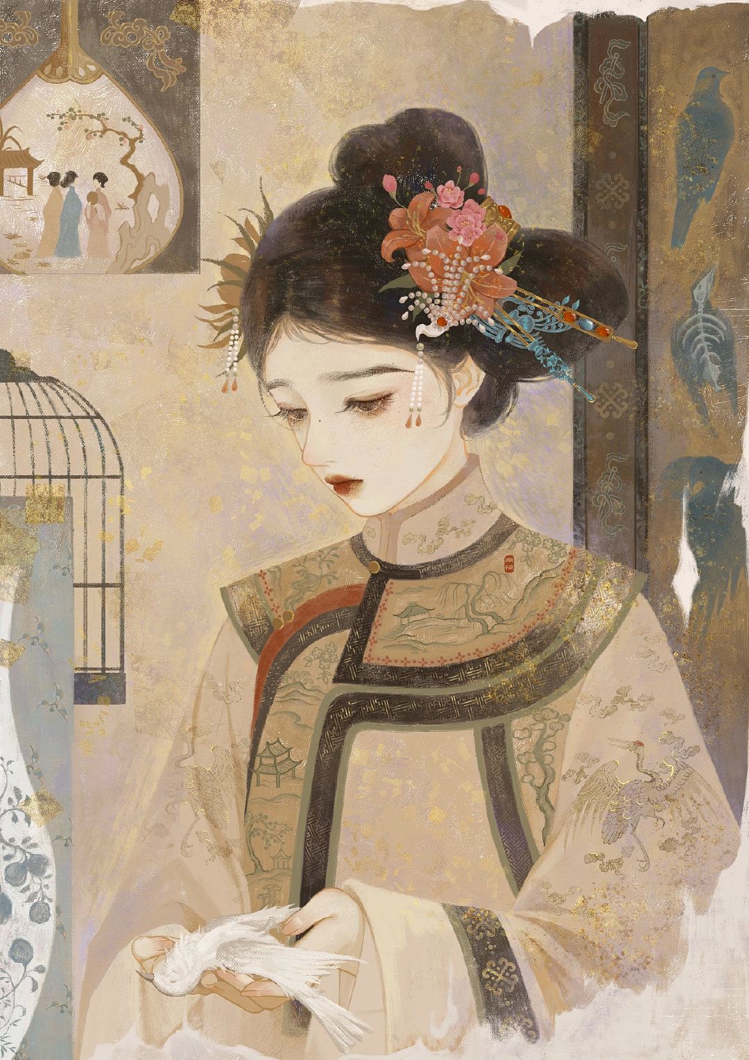 来自插画师 @--南栀子-- 绘画作品