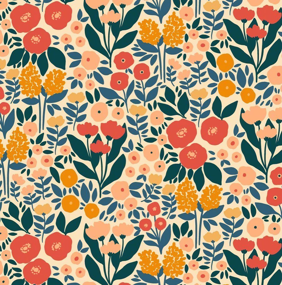 清新的花朵纹样 michelle parascandolo