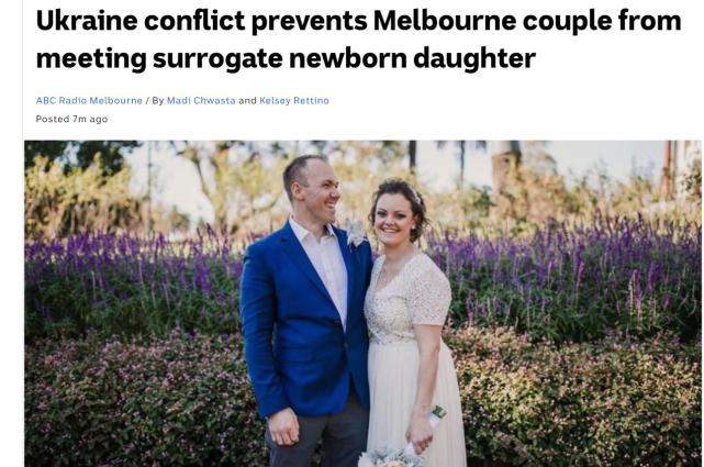 俄罗斯影响我们代孕！澳大利亚夫妇抱怨无法见到其乌克兰代孕新生儿休闲区蓝鸢梦想 - Www.slyday.coM