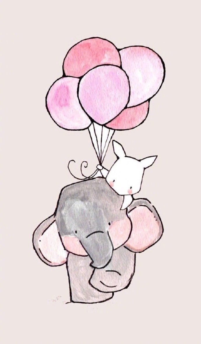 超级治愈的小象和兔子,太可爱辽!