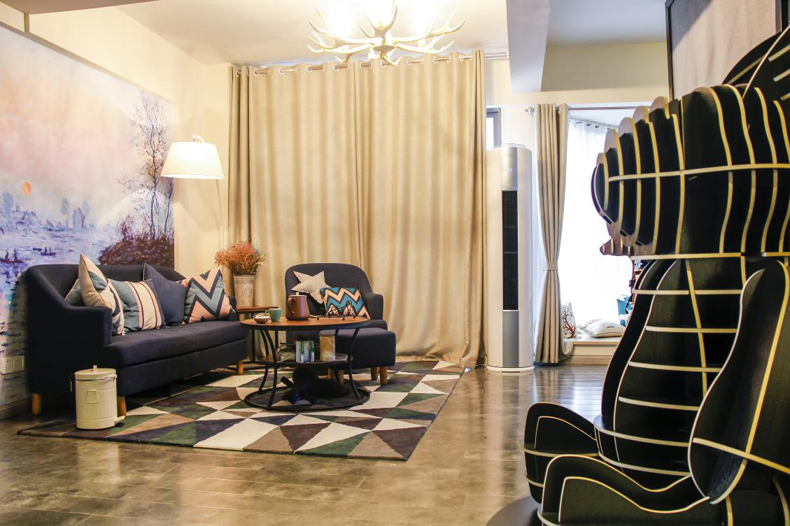 靓家居整装设计师魔幻改造90㎡ 小公寓,还原"爱丽丝梦游仙境"