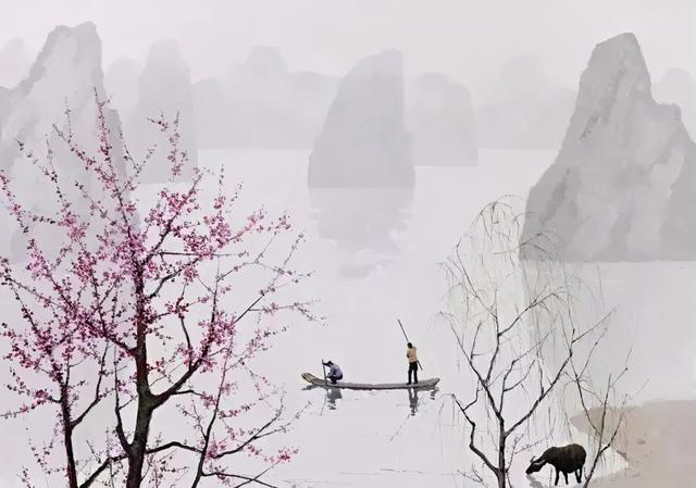 饱含诗情画意的山水油画看上去就是一种享受