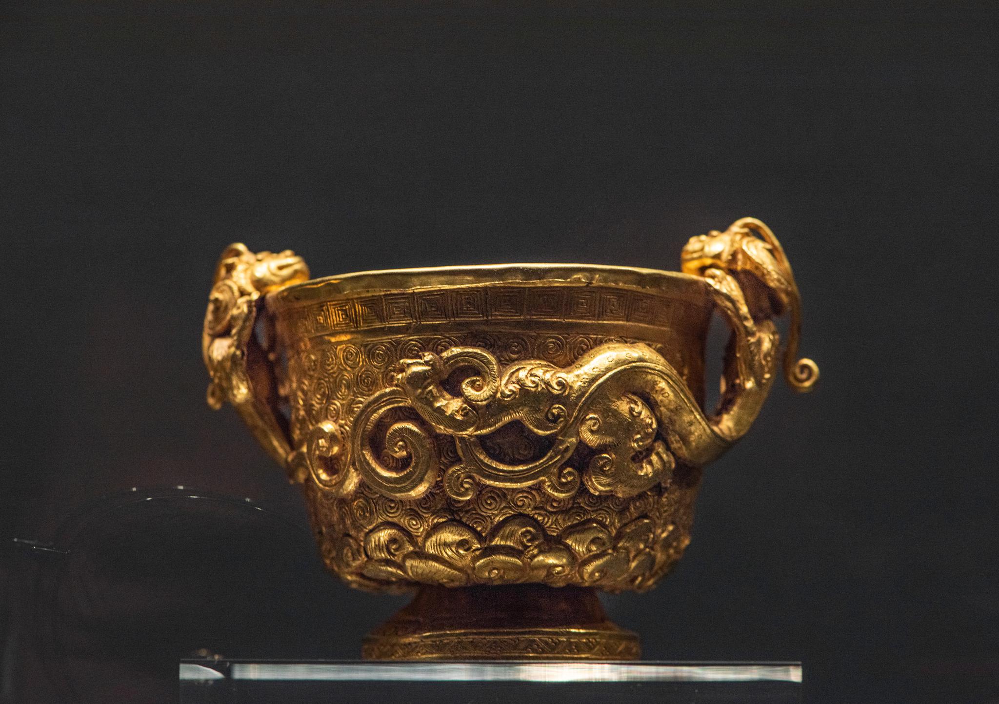 贵州省博物馆藏· 南宋螭首金杯_高清图集_新浪网