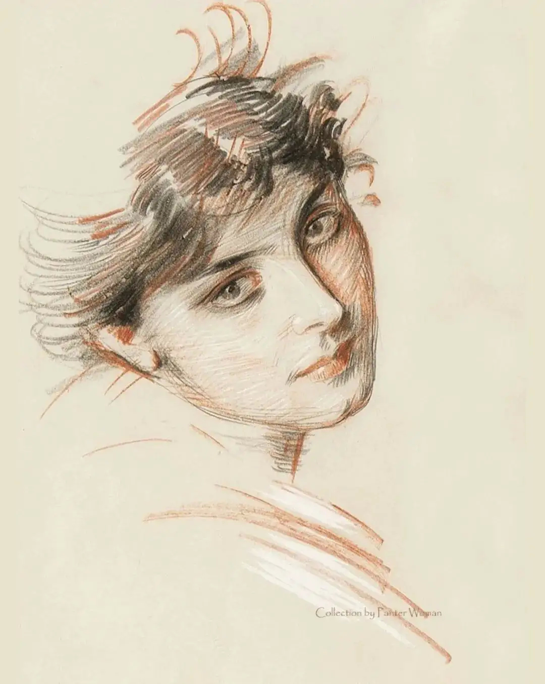 法国画家保罗·塞萨尔·艾利人物肖像素描作品欣赏_高清图集_新浪网