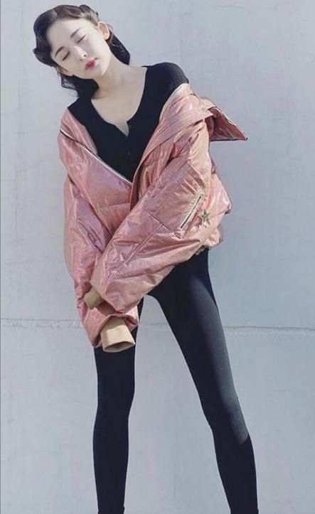 外穿"打底裤"搭羽绒服,这才是真正的腿精|古力娜扎|打底裤|紧身裤