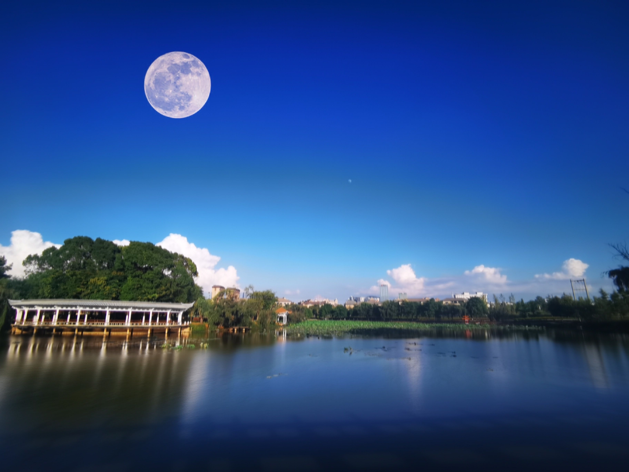 相聚春城昆明共赏超级月亮网友随手拍下的超级大月亮