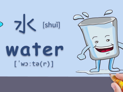 亲子绘画英语56:每天要多喝水,身体才会更健康啊