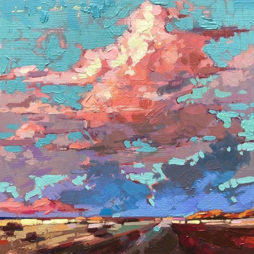 他用色块构筑天空这样的风景太美了