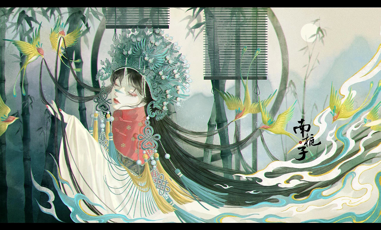 来自插画师 @--南栀子-- 绘画作品