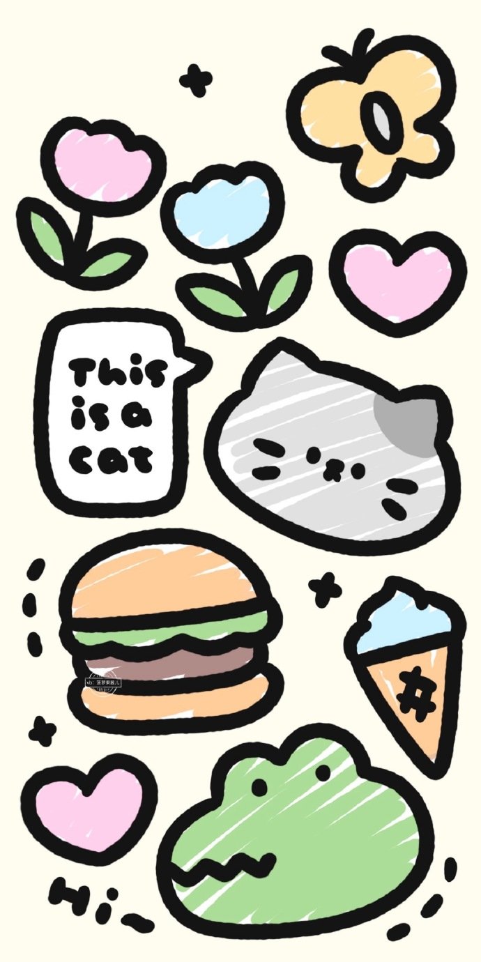 ins风涂鸦系列壁纸cr菠萝果酱儿