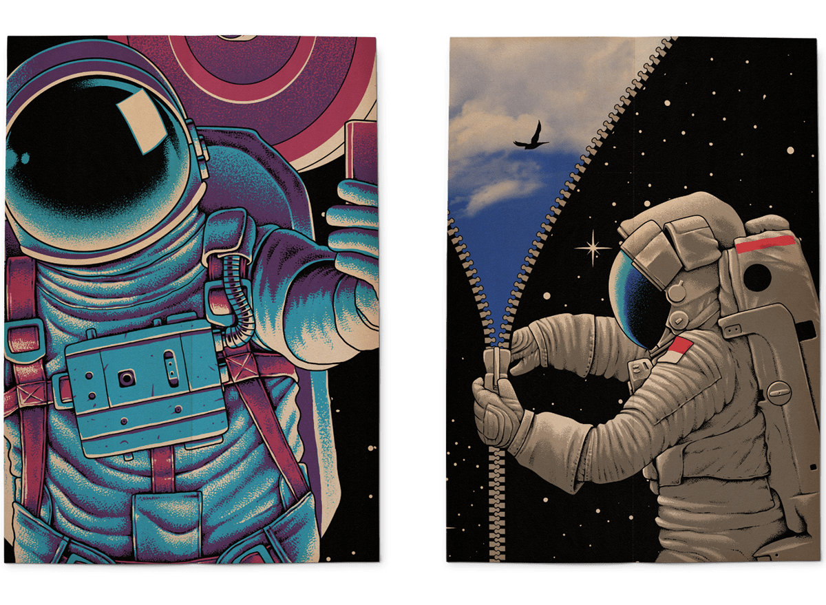 宇航员插画 插画 图形设计 数码艺术