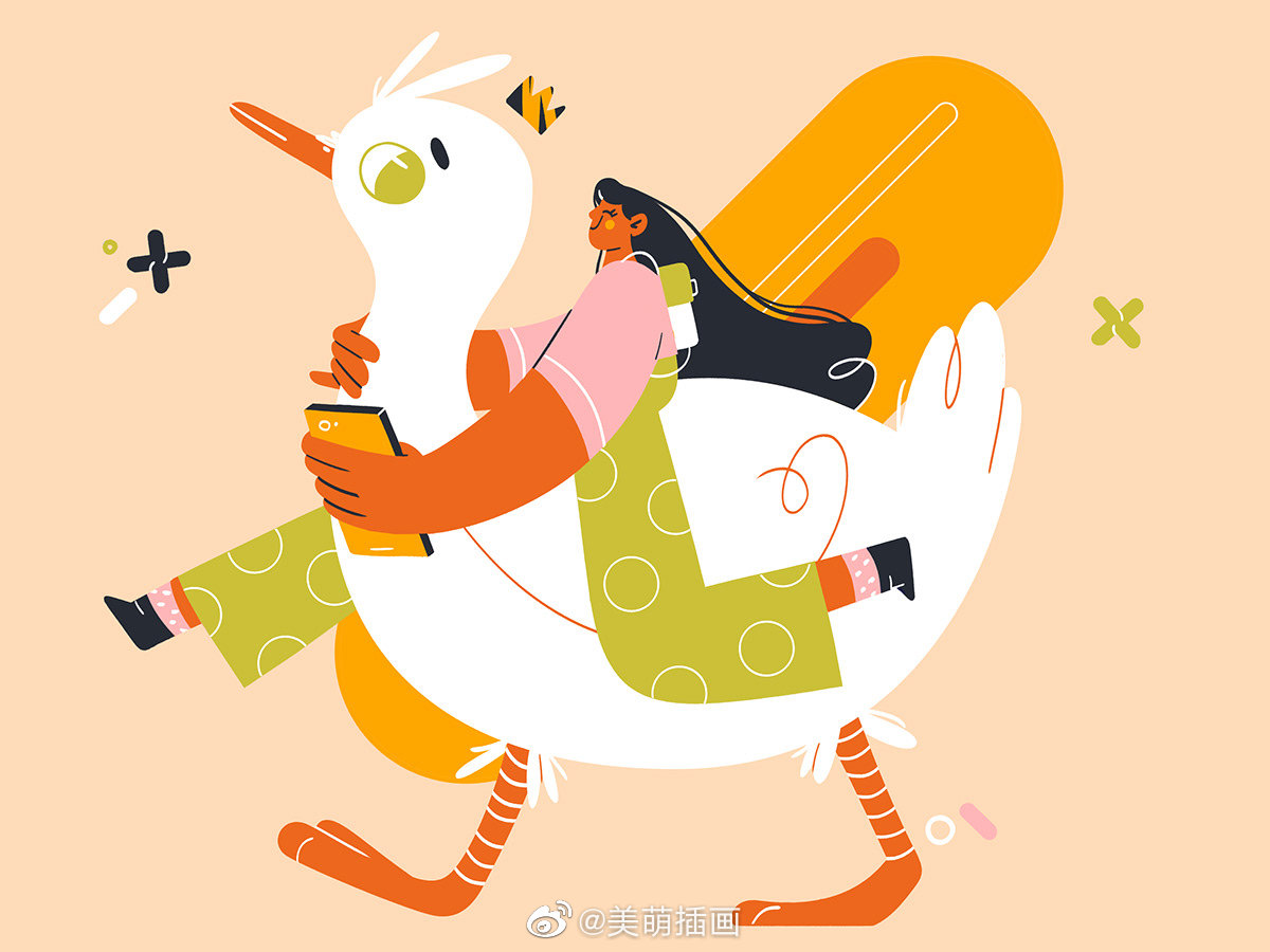 分享一组扁平风的人物设计插图图片来自ilona rybak