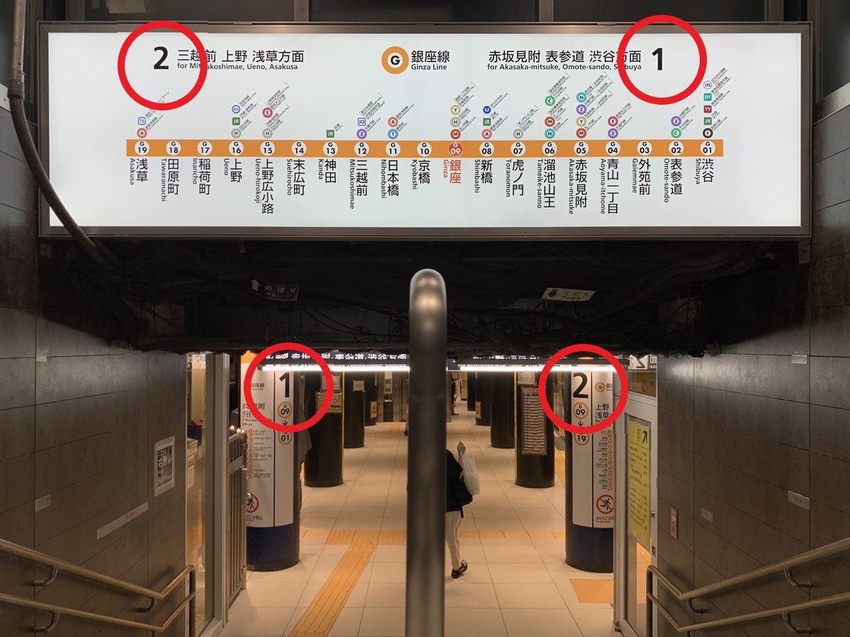 日推网友昨天发推说终于明白为什么之前在银座乘坐地铁会坐错方向