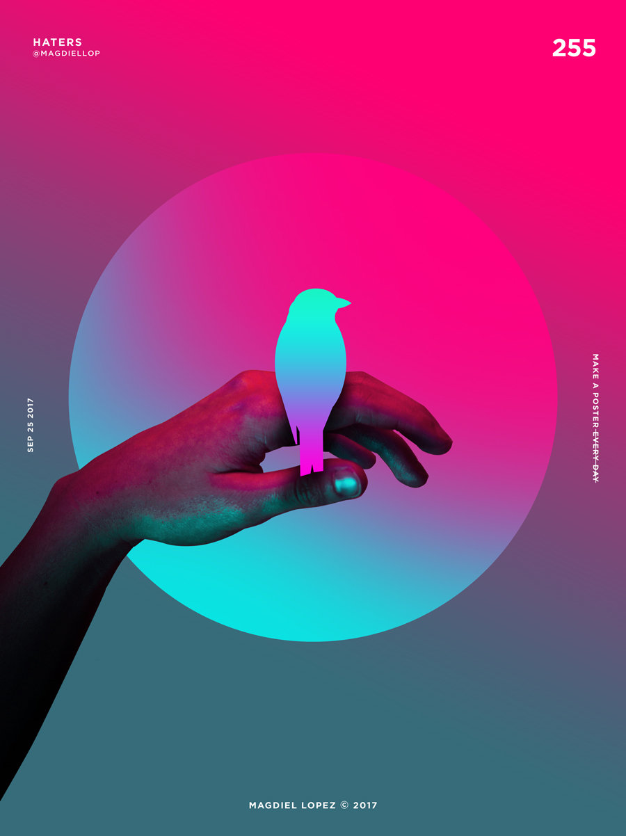 来自美国设计师 magdiel lopez 的渐变色视觉海报设计