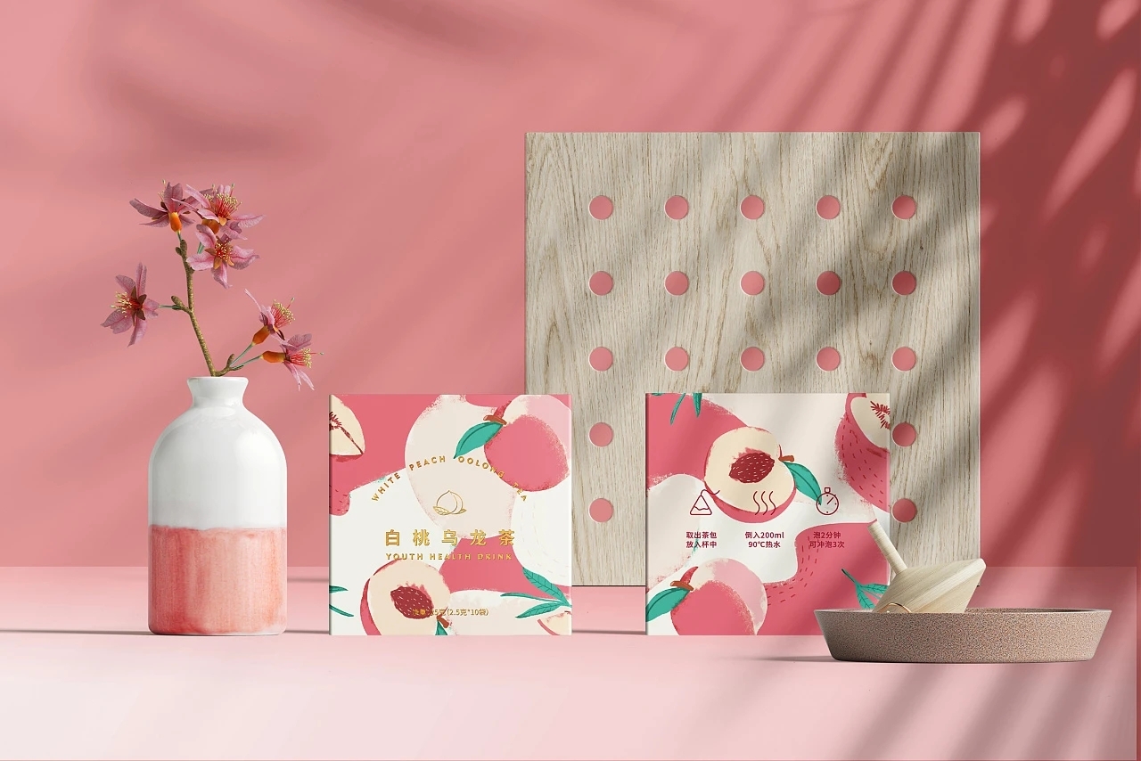 朝鹿文化|清新风格女性茶品牌白桃桂花乌龙包装设计_高清图集_新浪网