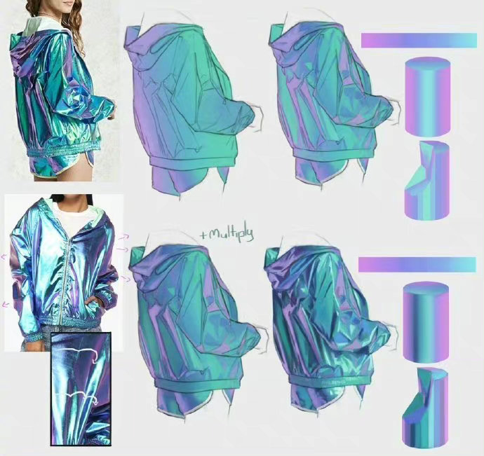 一组镭射反光绘制参考素材