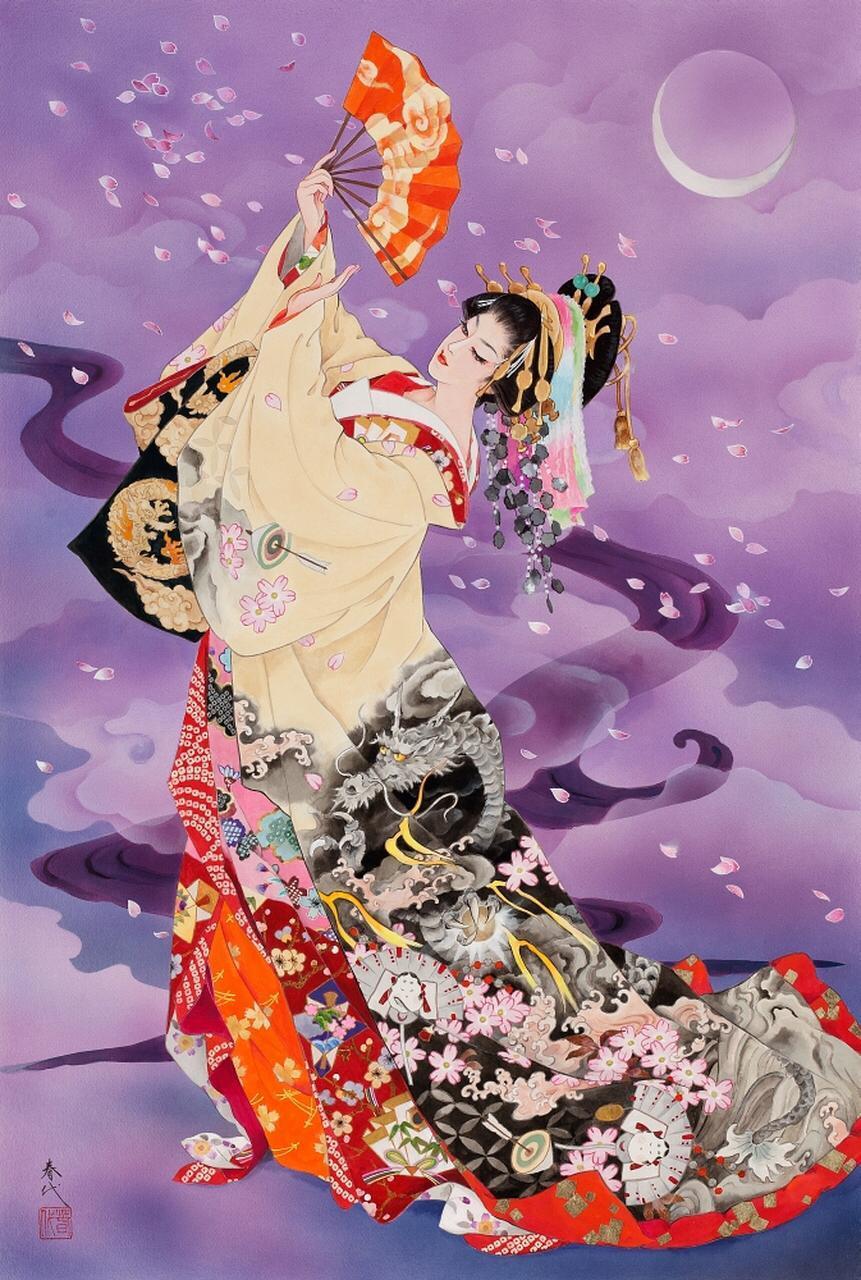 何彼襛矣 华如桃李 和风美人绘丨森田春代haruyo Morita 何彼襛矣 华如桃李 和风美人绘丨森田春代haruyo Morita