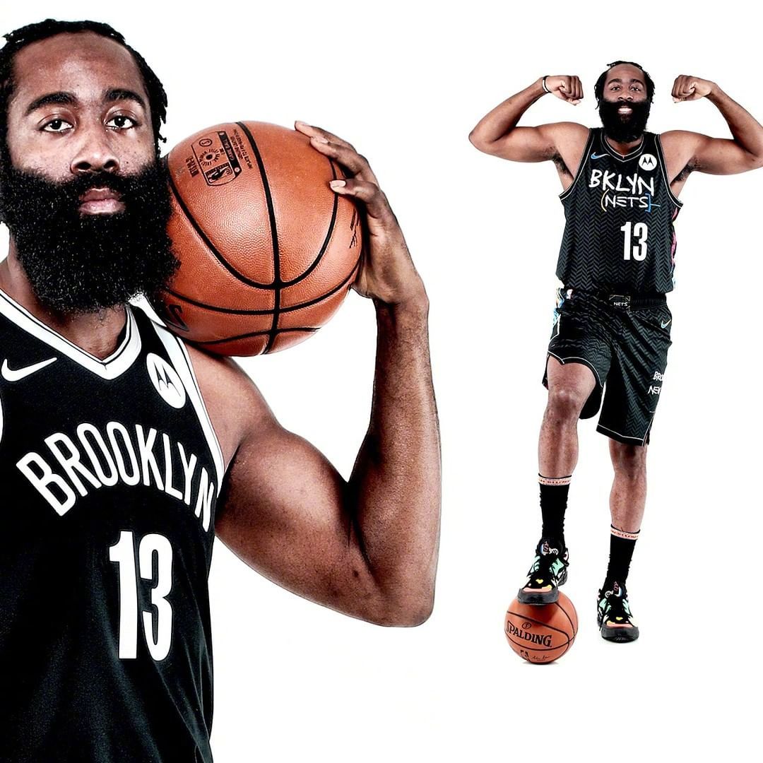 哈登篮网定妆照新鲜出炉! 黑色果真显瘦_高清图集_新浪网