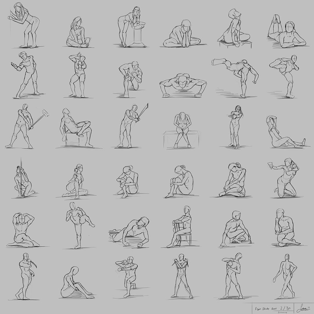 形体姿势绘画参考 | salem shanouha