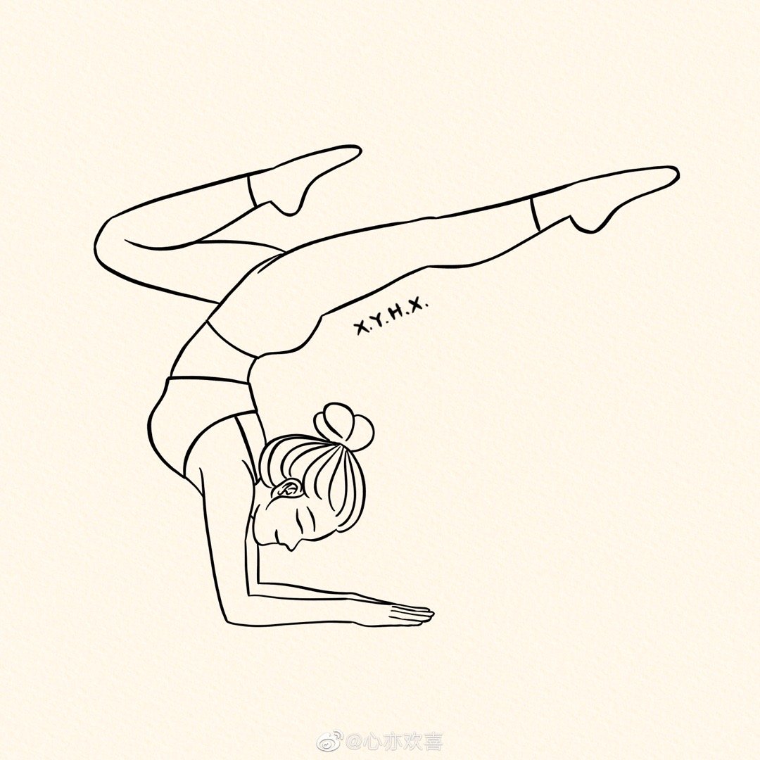 一组瑜伽速写/白描.__财经头条