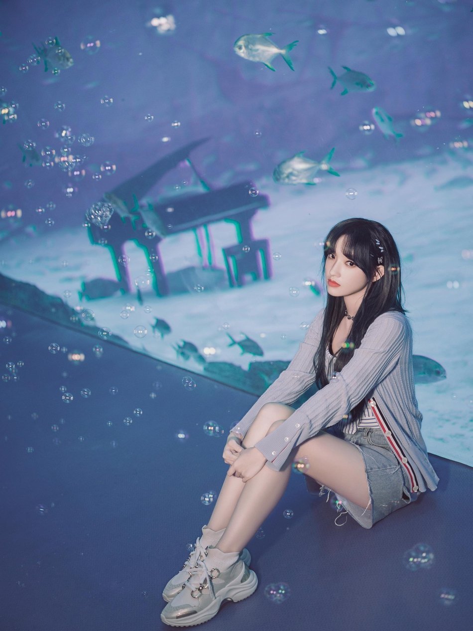 程潇唯美写真海底泡泡大片清新浪漫