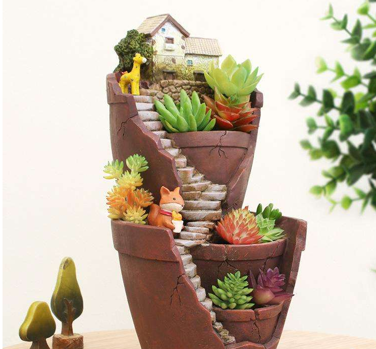 看看这美丽的花盆,搭配多肉美的不像话!