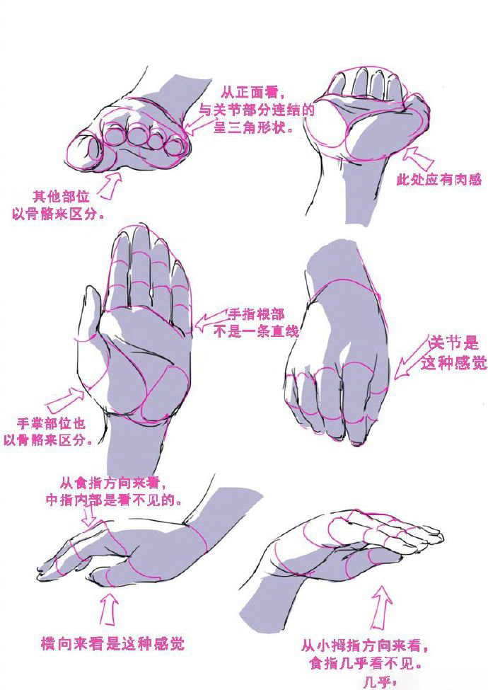 各种手的姿势和动作的画法 拿去练习吧 转需 各种手的姿势和动作的画法 拿去练习吧 转需